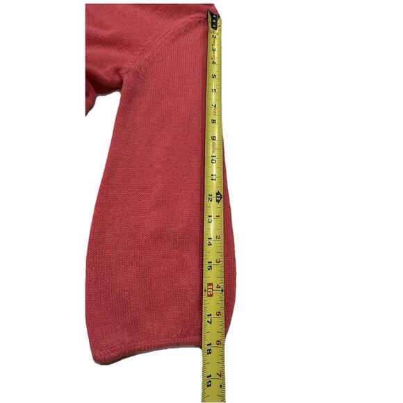 Garnet Hill Women’s Small 100% Cashmere 3-Button Cardigan Coral Featherweight - Picture 6 of 11